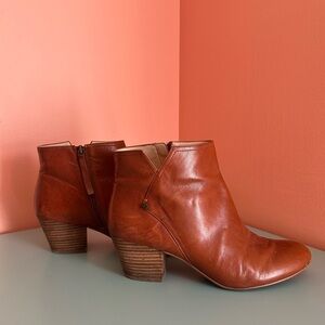 Brown Nine West Leather Ankle Booties - Women
